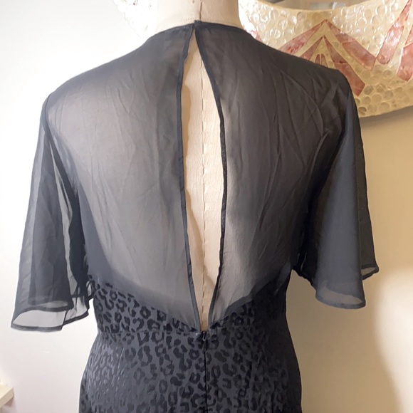 Zara Black Leopard Print Dress Size M - Picture 6 of 8
